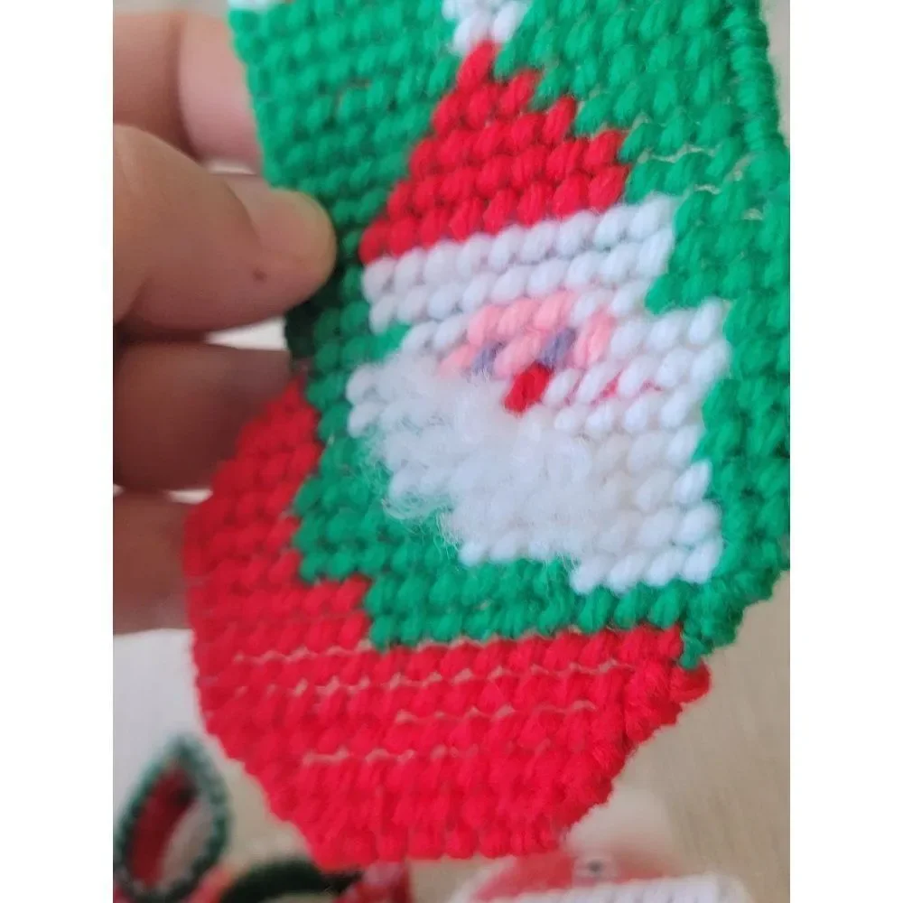 Crochet‎ Santa stocking ornament face star flower set Xmas